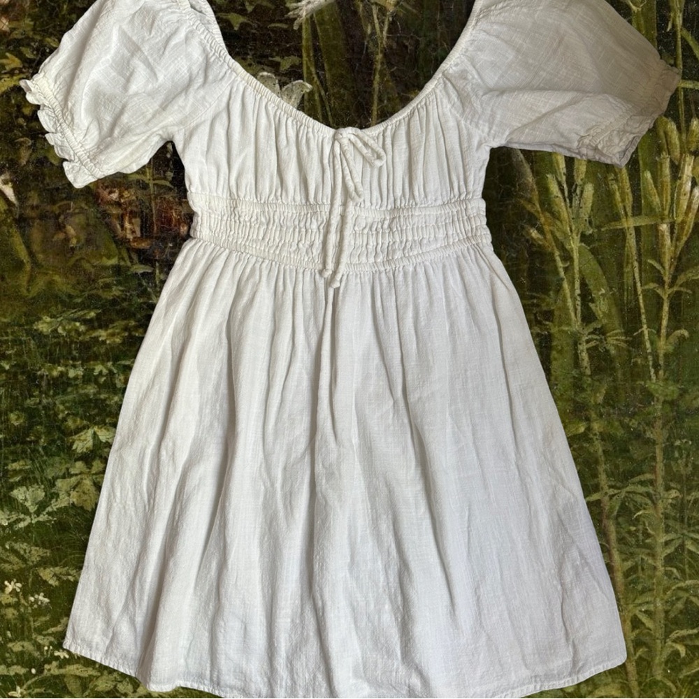 Urban Outfitters White Smocked Mini Dress